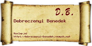 Debreczenyi Benedek névjegykártya